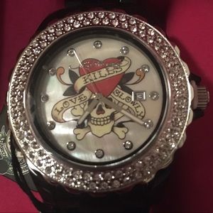 Ed Hardy Watch Swarovski Crystal & Mother of Pearl